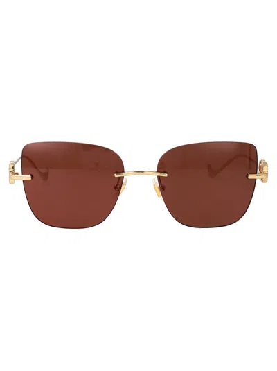 Valentino Garavani Geometric Metal Sunglasses In Brown