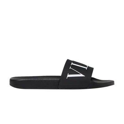 Pre-owned Valentino Garavani Valentino Valentino Vltn Rubber Slider 'black' | Men's Size 39