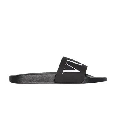 Pre-owned Valentino Garavani Valentino Valentino Vltn Rubber Slider 'black' | Men's Size 39