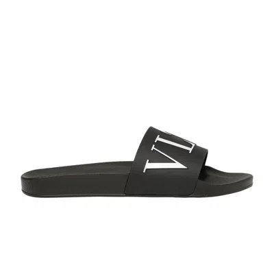Pre-owned Valentino Garavani Valentino Valentino Vltn Rubber Slider 'black' | Men's Size 40