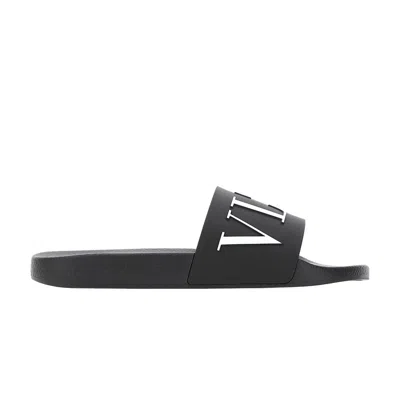 Pre-owned Valentino Garavani Valentino Valentino Vltn Rubber Slider 'black' | Men's Size 41