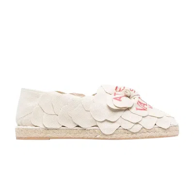 Pre-owned Valentino Garavani Valentino Valentino Wmns Atelier 03 Espadrille 'rose Edition - Neutrals' | Cream | Women's Size 35.5 In White