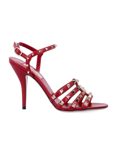 Valentino Garavani Valentino Valentino Womens Designer Heel Sandals In Burgundy