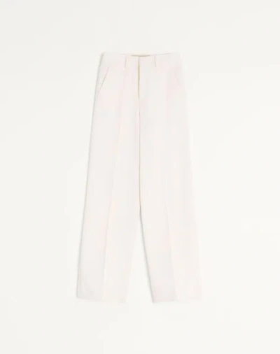 Valentino Wool Grisaille Trousers In Brown