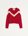 Valentino Wool Jumper With Vlogo Bow At The Back In Multi