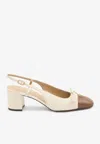 Valentino Leather Valet Du Roi Slingback Heels 60 In Nude