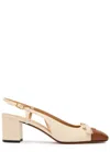 Valentino Leather Valet Du Roi Slingback Heels 60 In Nude