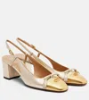 Valentino Valet Du Roi 60 Leather Slingback Pumps In Gold
