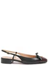 Valentino Valet Du Roi Leather Slingback Ballerina Flat In Black