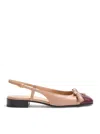 Valentino Valet Du Roi Leather Slingback Ballerina Flat In Nude