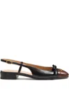 Valentino Garavani Valentino Valet Du Roi Leather Slingback Ballerina Flat In Black