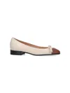 Valentino Garavani Valet Du Roi Kidskin Ballerina 25mm Woman Butter/tobacco 42 In Neutral