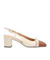 Valentino Leather Valet Du Roi Slingback Heels 60 In Nude