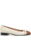 Valentino Garavani Valet Du Roi Kidskin Ballerina 25mm Woman Butter/tobacco 42 In Neutral