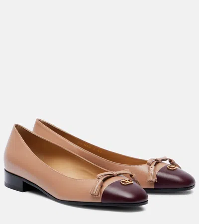 Valentino Garavani Valet Du Roi Leather Ballet Flats