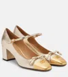 Valentino Valet Du Roi Metallic Leather Pumps In Gold