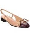 Valentino Valet Du Roi Leather Slingback Ballerina Flat In Nude