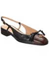 Valentino Valet Du Roi Leather Slingback Ballerina Flat In Black