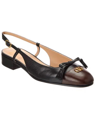 VALENTINO GARAVANI VALENTINO VALET DU ROI LEATHER SLINGBACK BALLERINA FLAT