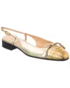 Valentino Valet Du Roi Vlogo Metallic Leather Slingback Ballerina Flats In Gold
