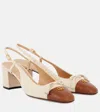 Valentino Leather Valet Du Roi Slingback Heels 60 In Nude
