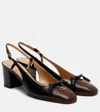 Valentino Bow 60 Leather Slingback Pump In Black