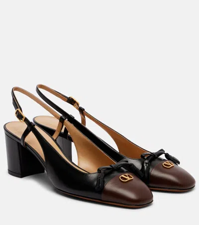 VALENTINO GARAVANI VALET DU ROI LEATHER SLINGBACK PUMPS