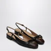 Valentino Valet Du Roi Leather Slingback Ballerina Flat In Black