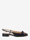 Valentino Valet Du Roi Leather Slingback Ballerina Flat In Black