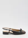Valentino Valet Du Roi Leather Slingback Ballerina Flat In Black