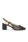 Valentino Garavani Valet Du Roi Slingback Pump In Mesh And Kidskin 60mm Woman Black 41.5 In Black