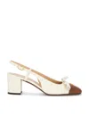 Valentino Leather Valet Du Roi Slingback Heels 60 In Nude