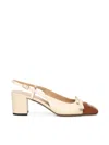 Valentino Garavani Valet Du Roi Kid Slingback Pump 60mm Woman Butter/tobacco 41.5 In Neutral