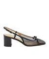 Valentino Garavani Valet Du Roi Slingback Pump In Mesh And Kidskin 60mm Woman Black 41.5 In Black