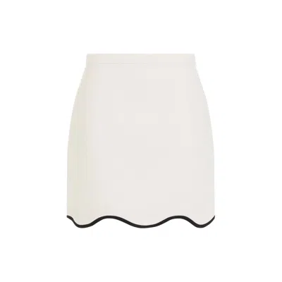 Valentino Vaniglia Nero Crepe Couture Mini Skirt In Gray