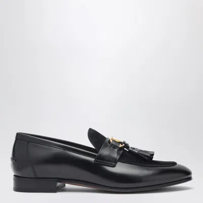 Valentino Garavani Vaniteux Loafer In Calfskin And Split Leather In Black