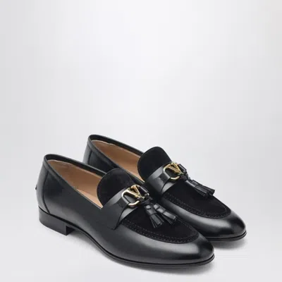 Valentino Garavani Valentino Vaniteux Loafer In Calfskin And Split Leather In Black