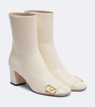 Valentino Garavani Ankle Boots Veeside Vlogo Aus Leder In White