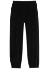 Valentino Chenille Jogging Trousers With Chez Patch In Black
