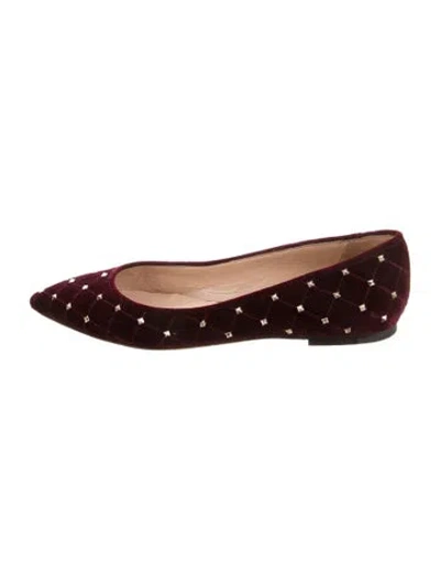 Pre-owned Valentino Garavani Velvet Ballet Flats In Multi