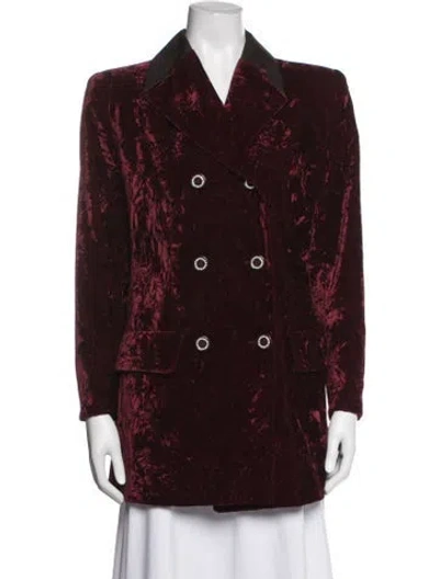 Pre-owned Valentino Velvet Blazer In Burgundy