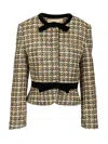 Valentino Womens Multicolor. Tweed Cropped Woven Jacket In Multi