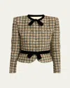 Valentino Womens Multicolor. Tweed Cropped Woven Jacket In Multi