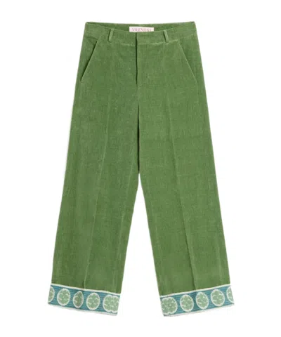 VALENTINO VALENTINO STRAIGHT LEG VELVET TROUSERS