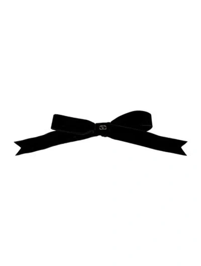 Pre-owned Valentino Garavani Velvet Hair Clip W/tags In Black