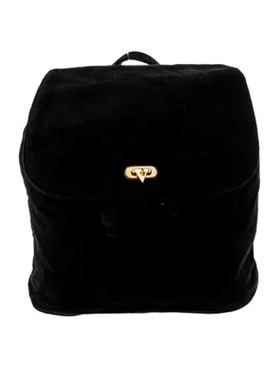 Pre-owned Valentino Garavani Velvet Les Sacs Vintage In Black