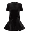 Valentino Asymmetric-hem Crewneck Dress In Black