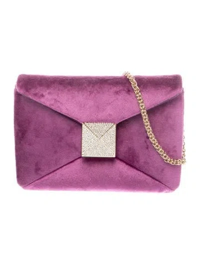 Pre-owned Valentino Garavani Velvet One Stud In Purple