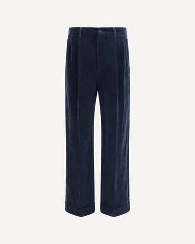 Valentino Velvet Pants In Blue