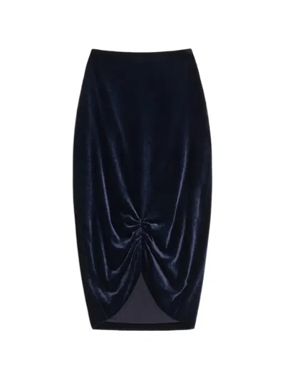 Valentino Velvet Skirt In Blue